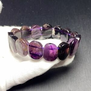 19x6.5mm Natural Auralite 23 Canada Crystal Beads Purple Stretch Bracelet Quartz
